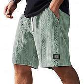 cheap Casual Shorts-Men's Shorts Summer Shorts Beach Shorts Casual Shorts Jacquard Pocket Elastic Waist Jacquard Comfort Breathable Knee Length Casual Outdoor Beach Vacation Fashion Blue Black Micro-elastic