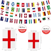 Χαμηλού Κόστους Παγκόσιος Αγώνας Ποδοσφαίρου 2026-48 χώρες με σημαίες από κορδόνι για διακοσμήσεις Παγκοσμίου Κυπέλλου Ποδοσφαίρου 2026, πανό με σημαίες διπλής όψης από ύφασμα με κορδόνι για ποδοσφαιρικό μπαρ, κλαμπ, κήπο, αθλητικό πάρτι, διακόσμηση