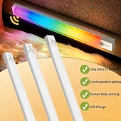 levne senzorová noční světla-3ks rgb atmosférické osvětlení skříňky nabíjecí magnetická indukční LED pohybový senzor noční světlo bezdrátové osvětlení skříňky šatní skříně ložnice není třeba vrtat otvory ani pokládat dráty snadná