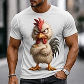 baratos Camisetas com estampa animal-Homens Animal Engraçado Camiseta Manga Curta Camiseta Impressão 3D Gola Redonda Camisa Exagerado Designer Festa Feriado Azul Preto Branco Verão Primavera Roupa S M L XL XXL XXXL