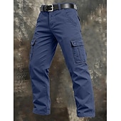 preiswerte Cargohosen-Herren Cargo-Hosen Hose Arbeitshosen Knöpfe Mehrere Taschen Einfach tragbar Volle Länge Outdoor Täglich Campen und Wandern Urlaub Mode Schwarz Armeegrün Unelastisch