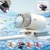 baratos Luzes e lanternas de acampamento-Ventilador de ar condicionado automotivo de encaixe, modelo 2026, com chips de resfriamento semicondutores de 16°C, 199 velocidades ajustáveis e display de LED. &amp;Ventilador portátil com rotação de