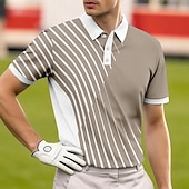  Per uomo Geometrico Golf Polo Sportivi Manica Corta Magliette polo Camicie con Colletto Casual Athleisure Bottoni Tessuto retato traspirante Primavera & Estate Blu Blu marino Viola