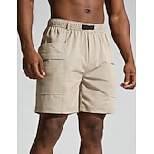abordables Bermudas estilo casual-Hombre Pantalón Corto Cargo Pantalón corto Pantalones cortos casuales Pantalón corto deportivo Bolsillo Cintura elástica Puro Plano Comodidad Secado rápido Longitud de la rodilla Exterior Gimnasia