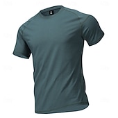 billige Casual T-skjorter for menn-Herre T skjorte Kortermet skjorte T-skjorte Kortermet Crew-hals Sommer Vår Helfarge Gatemote Stilfull Fritid Fort Tørring Tynn Daglig utendørs Feriereise Lysegrå Topp T-skjorte for menn