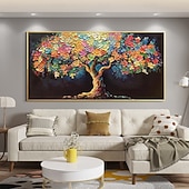 cheap Tree Oil Paintings-Mintura Handmade Textured Tree Flowers Oil Paintings on Canvas Wall Art Decoration Modern Abstract Pictures For Home Decor Rolled Frameless Unstretched Painting