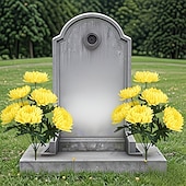 abordables Flores artificiales-2 flores artificiales para cementerio, ideales para el Día de los Caídos, aptas para cementerios al aire libre y decoración de tumbas. Decoración permanente para cementerios y funerales que no