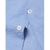 cheap Men's Button Down Shirts-Men's Shirt Dress Shirt Button Down Shirt Solid Color Outdoor Business Blue Long Sleeve Button Down Collar Summer Spring Clothing Apparel Buttons
