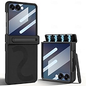 ieftine Carcasă Samsung-telefon Maska Pentru Samsung Galaxy Z Flip 7 Z Flip 6 Capac Spate și Protecție de Ecran PU piele