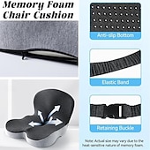 cheap Car Seat Covers-Ergonomic Memory Foam Seat Cushion - Orthopedic Chair Pad for Office Chair, Tailbone &amp; Coccyx Pain Relief Seat Pillow for Car, Gaming Chair, Wheelchair, Breathable Cover, Non-Slip