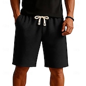 preiswerte Lässige Shorts-Herren Waffel-Shorts Shorts Sommershorts Freizeitshorts Patchwork Tasche Elastischer Bund Einfach Komfort Atmungsaktiv Knielang Lässig Outdoor Strand Urlaub Mode Blau Schwarz Mikroelastisch