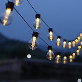 olcso Napelemes-napelemes kültéri kemping hangulatvilágítás 5m 20leds 8 világítási mód napelemes gömb alakú fényfüzér ünnepi esküvői parti kerti erkélydekorációs lámpa