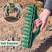 economico Giardinaggio-Set di attrezzi per seminatrice manuale da giardino, semina rapida a 12 fori, spargisemi per giardinaggio, distanziatore portatile per semi, perforatore per il terreno per piantare semi e allentare il