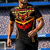  Germany Style Men's Soccer Jersey Geometric Athletic Summer Short Sleeve T-Shirt UPF 50 Quick Dry Breathable mesh fabric 2026 Soccer Fan Tee Tournament Football Gym Running Sports Yellow Black