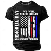  Herdenkingsdag Voor heren Amerikaanse Amerikaanse vlag T-shirt Korte mouw T-shirt 3D-afdrukken Strakke ronde hals Overhemd Modieus Dagelijks Dagelijks Straat Rood Hemelsblauw Grijs Zomer Lente Kleding