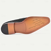 voordelige Premium leren loafers-Premium herenloafers van echt zwart lakleer met spitse neus en franjes, geschikt voor zakenlieden, bruiloftsgasten, banketten, feesten en luxe avondkleding.