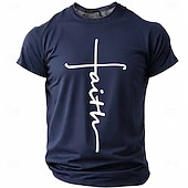  Hombre Cruz Fe Camiseta Manga Corta Camiseta Impresión 3D Cuello Barco Camisa Moda Design Sencillo Casual Diario Fiesta Rojo Verano Primavera Ropa S M L XL XXL XXXL