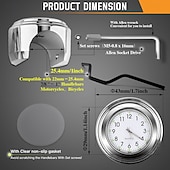 preiswerte Luftreininiger fürs Auto-2-teiliges Motorrad-Lenkeruhr- und Thermometer-Set, wasserdichte Chrom-Quarzuhr &amp;Temperaturanzeige für 7/8"- und 1"-Lenker, universell passend für Cruiser- und Chopper-Motorräder, schwarz oder silber