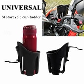 abordables Accessoires pour motos et VTT-Universal Motorcycle Water Bottle Holder, Handlebar Cup Holder for Bike Scooter ATV, Sturdy Drink Cage Motorcycle Accessories, Simple Mount Design, Black