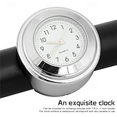 preiswerte Luftreininiger fürs Auto-2-teiliges Motorrad-Lenkeruhr- und Thermometer-Set, wasserdichte Chrom-Quarzuhr &amp;Temperaturanzeige für 7/8"- und 1"-Lenker, universell passend für Cruiser- und Chopper-Motorräder, schwarz oder silber