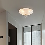cheap Ring &amp; Round Design-Modern Minimalist Round Dome Glass Crystal Full Copper Chandeliers 2/3/4 Light E14 Flush Mount Ceiling Light For Bedroom 110-240V