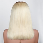 cheap Human Hair Lace Front Wigs-T4/613# Colors Front Lace Human Hair Wig Short BOBO Straight Hair Lace Wig 180% Density For Women
