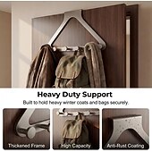 رخيصةأون خطاف-خطافان للتعليق فوق الباب، خطافات لتعليق المناشف، رفوف مناشف للحمام مع 6 خطافات للمعاطف، مستلزمات أساسية لحمام السكن الجامعي