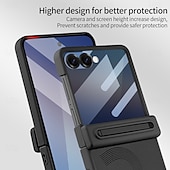 ieftine Carcasă Samsung-telefon Maska Pentru Samsung Galaxy Z Flip 7 Z Flip 6 Capac Spate și Protecție de Ecran PU piele