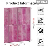 cheap Wall Stickers-10PCS 17x23cm Peel and Stick Thick Pink Purple Mosaic Pattern PVC Wall Stickers, American Vintage Style Self-Adhesive Removable Wallpaper for Renters, for Bedroom Bathroom Cabinet, Easy to Install
