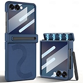 ieftine Carcasă Samsung-telefon Maska Pentru Samsung Galaxy Z Flip 7 Z Flip 6 Capac Spate și Protecție de Ecran PU piele