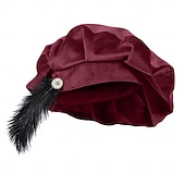 economico Accessori e altro-Medievale Rinascimento elisabettiano Cappello Principe Gentiluomo Ranger Piuma Tinta unica Costume Per uomo Halloween Carnevale Fiera Rinascimentale LARP Festa a tema retrò Adulti Cappello
