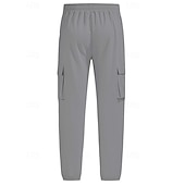 preiswerte Urlaub-Herren Cargo-Hosen Leinenhosen Hose Sommerhose Strandhose Kordelzug Elastischer Bund Mehrere Taschen Einfach Komfort Atmungsaktiv Täglich Outdoor Strand Urlaub Mode Schwarz Weiß Unelastisch