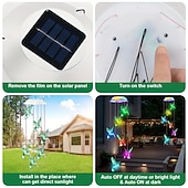 abordables Éclairages pour allées-colibri &amp;Carillon lumineux solaire papillon étanche pour extérieur, lot de 2, idéal pour le jardin, la terrasse, le balcon, la cour, la villa, la décoration estivale et les anniversaires. Parfait pour
