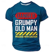  pericolo per gli uomini vecchio brontolone procedere con cautela divertente umorismo sarcastico segnale di avvertimento maglietta grafica girocollo manica corta regalo per la festa del papà per nonno