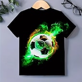 baratos Menino 3D Esportes &amp; Jogo-Para Meninos 3D Gráfico Futebol Americano Camisetas de futebol Camisa Camiseta Manga Curta Impressão 3D Verão Primavera Esportes Moda Roupa de rua Infantil 4-12 anos Gola Redonda Casual Diário Ao ar