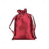 abordables Verktøy og tilbehør-10Pcs Wig Bags with Satin Drawstring, Black Silk Hair Storage Bags for Multiple Wigs, Bundles, Extensions