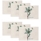 Χαμηλού Κόστους Placemats &amp; Coasters &amp; Trivets-Τραπεζομάντιλο με πεταλούδα ίριδας τεσσάρων εποχών, ορθογώνιο κάλυμμα τραπεζιού από 100% πολυεστέρα, σχέδιο με λουλουδάτο μοτίβο πεταλούδας, πλένεται στο πλυντήριο, ανθεκτικό στη θερμότητα,