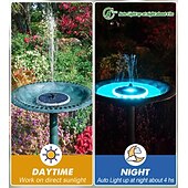 お買い得  水中ライト-ソーラーバードバス噴水、色が変わるLEDライト &amp;4本のドリフト防止固定ロッド &amp;8つのノズルを備えた、鳥の水浴び場、庭、裏庭、池、魚のいる池用の改良型ソーラー噴水