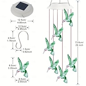 abordables Éclairages pour allées-colibri &amp;Carillon lumineux solaire papillon étanche pour extérieur, lot de 2, idéal pour le jardin, la terrasse, le balcon, la cour, la villa, la décoration estivale et les anniversaires. Parfait pour
