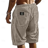  Męskie Szorty Szorty na co dzień Sztruksowe szorty Kieszeń Elastyczny pas Równina Oddychający Do kolan Na zewnątrz Urlop Dzienne zużycie Urlop Moda Czarny Biały Średnio elastyczny