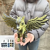 preiswerte Statuen-Große, 3D-gedruckte, bewegliche Pegasus-Figur, realistisches geflügeltes Pferdemodell, Sammlerstück einer Fantasiegestalt, Schreibtischdekoration für Zuhause oder Büro, Geschenkidee, Skulptur eines