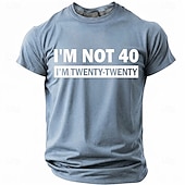  I'm Not 40 I'm Twenty Twenty Men's Funny Sarcastic 40th Birthday Joke Aging Humor T Shirt Graphic Crew Neck Short Sleeve Milestone Celebration Gift Designer Clothing Apparel