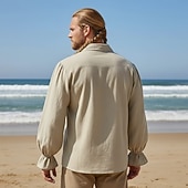  Средневековый Эпоха возрождения Рубашка Длинные рукава  Пираты Викинг Маскарадный костюм Муж. Викинг Пираты Хэллоуин Карнавал Выступление РИЖД Рен Фэйр Взрослые Рубашка