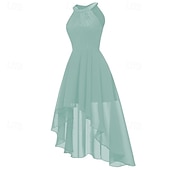cheap Chiffon Dresses-Women's Midi Dress Chiffon Dress Casual Dress Elegant Fashion Modern Outdoor Vacation Party Regular Fit Plain Sleeveless Halter Neck Blue Pink Purple Summer Spring