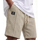 abordables Bermudas estilo casual-Hombre Pantalón corto Pantalones cortos de verano Pantalones cortos casuales Pantalones cortos de pana Bolsillo Cintura elástica Plano Comodidad Transpirable Longitud de la rodilla Exterior Playa