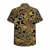  Retrò Vintage Hippie Anni '70 Camicia Maniche corte Hippie Paisley Etnico Costume Per uomo Festival Musicale Feste Abbigliamento quotidiano Adulti Camicia Primavera & Estate