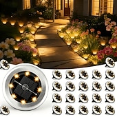 cheap Pathway Lights &amp; Lanterns-16 Pcs Outdoor Solar Garden Lights, IP44 Waterproof Pathway Lights with 8 LED Beads, Decorative Ground Stake Lights for Yard, Lawn, Flower Bed, Farm, Patio, Driveway, Landscape, Outdoor Decor