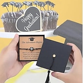  Bracciale con bussola per la laurea, classe 2026 – regalo motivazionale per lei e per lui, diploma di scuola superiore, università, terza media, acciaio inossidabile con biglietto di auguri. &scatola