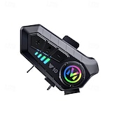 economico Accessori per motociclette e quad-Auricolare Bluetooth per casco da moto Y10, sistema di comunicazione wireless per casco con luce RGB, altoparlanti con cancellazione del rumore per la musica &amp;chiamate in vivavoce, impermeabile per