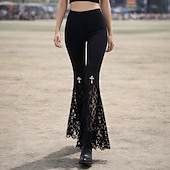 abordables Fondos-Gótico Los pantalones de campana Pantalones acampanados Encaje Disfraz Mujer Fantasía Víspera de Todos los Santos Carnaval Rendimiento Fiesta Adultos Pantalones